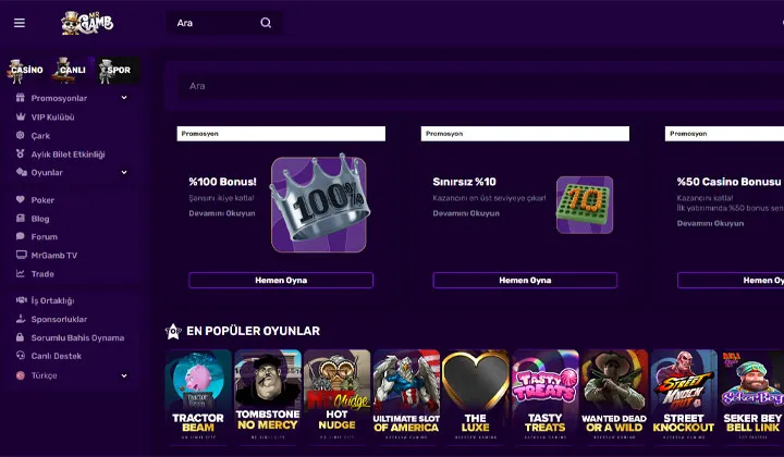 Mrgamb promosyon ve bonus fırsatları